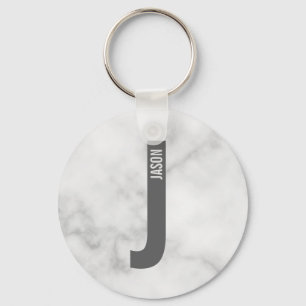 Porte-clés Monogramme et nom personnalisés gras modernes