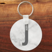 Porte-clés Monogramme et nom personnalisés gras modernes (Recto)