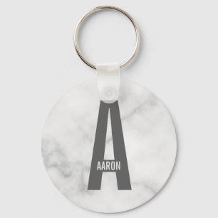 Porte-clés Monogramme et nom personnalisés gras modernes