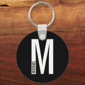 Porte-clés Monogramme et nom personnalisés modernes (Recto)