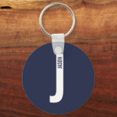 Porte-clés Monogramme et nom personnalisés modernes (Recto)