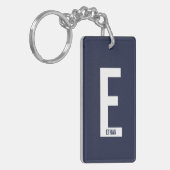 Porte-clés Monogramme et nom personnalisés modernes (Devant gauche)