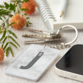 Porte-clés Monogramme et nom personnalisés modernes (Devant droit)