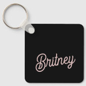 Porte-clés Monogramme et nom rose pâle moderne (Recto)