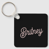 Porte-clés Monogramme et nom rose pâle moderne (Recto)