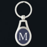 Porte-clés Monogramme et Porte - clé de nom personnalisés ble<br><div class="desc">Monogramme personnalisé et cadeau de nom caractéristiques monogramme personnalisé et nom dans le style de police serif classique. Parfait comme cadeaux de fête des pères pour papa, cadeaux pour les groomsmen et pour toute occasion spéciale.</div>