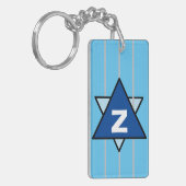 Porte-clés Monogramme étoile abstraite bleue (Devant gauche)