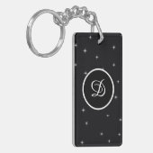 Porte-clés monogramme étoile rétro initiale personnalisée (Devant gauche)