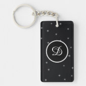 Porte-clés monogramme étoile rétro initiale personnalisée (Devant)