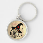 Porte-clés Monogramme F Halloween Sky Witch Nom des araignées (Devant)