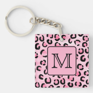 Porte-clés Monogramme fait sur commande. Copie noire et rose