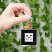 Porte-clés Monogramme fait sur commande imprimé. Gris noir et (main)