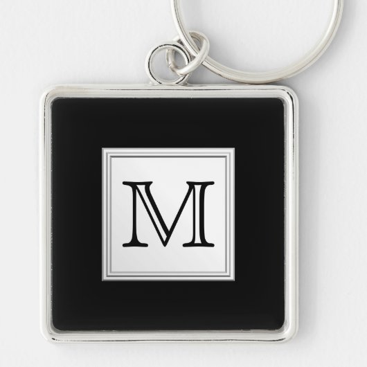 Porte-clés Monogramme fait sur commande imprimé. Gris noir et (Devant)