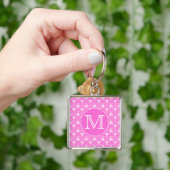 Porte-clés Monogramme fait sur commande. Modèle blanc et rose (main)