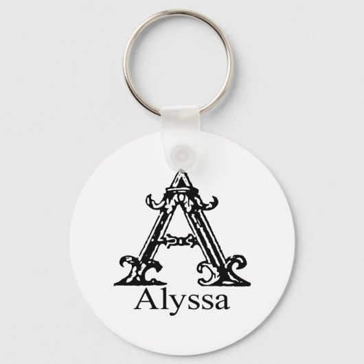 Porte-clés Monogramme fantaisie : Alyssa (Recto)