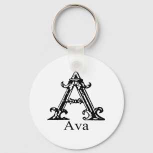 Porte-clés Monogramme fantaisie : Ava