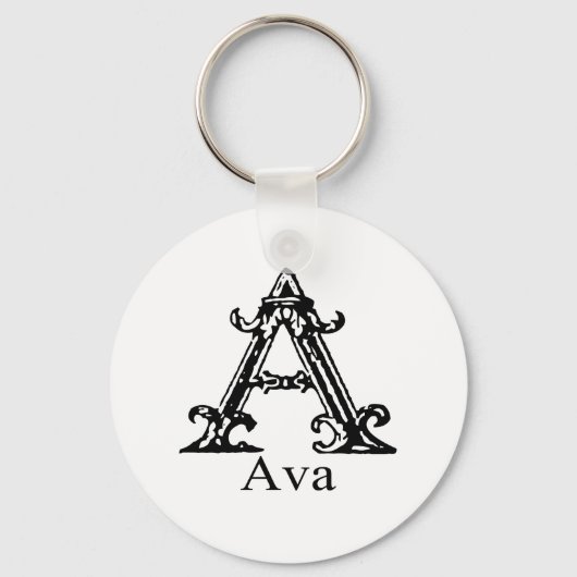 Porte-clés Monogramme fantaisie : Ava (Recto)