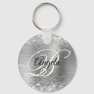 Porte-clés Monogramme fantaisie en argent