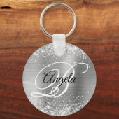 Porte-clés Monogramme fantaisie en argent (Recto)