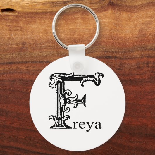 Porte-clés Monogramme fantaisie : Freya (Recto)