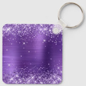 Porte-clés Monogramme fantaisie pailleté améthyste (Dos)