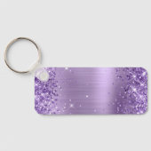 Porte-clés Monogramme fantaisie pailleté violet clair (Verso)