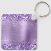 Porte-clés Monogramme fantaisie pailleté violet clair (Dos)
