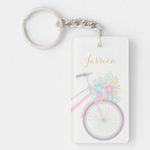 Porte-clés Monogramme Fleur Bicyclette en attente grand Porte