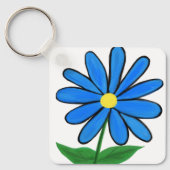 Porte-clés Monogramme Fleur Bleue au Dos (Recto)