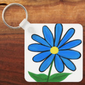 Porte-clés Monogramme Fleur Bleue au Dos (Recto)
