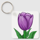 Porte-clés Monogramme Fleur de Tulipe Violette au Dos (Recto)