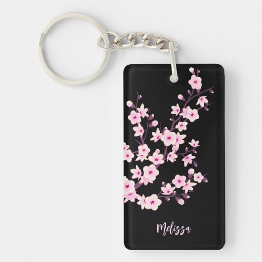 Porte-clés Monogramme Fleurs de Cerisier (Devant)