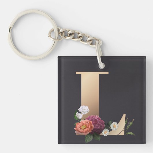 Porte-clés Monogramme floral (Devant)