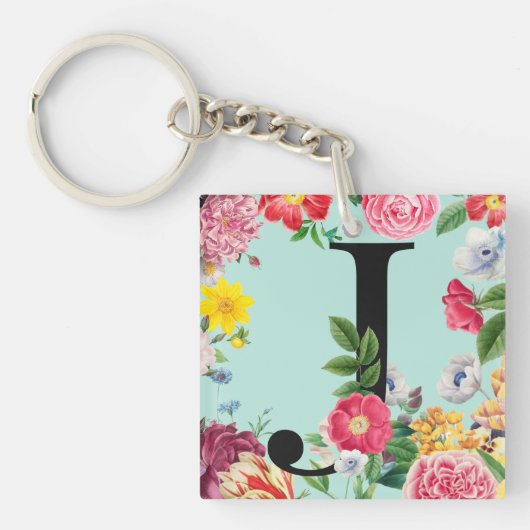 Porte-clés Monogramme floral (Devant)