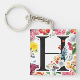 Porte-clés Monogramme floral