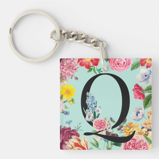 Porte-clés Monogramme floral (Devant)