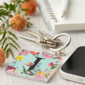 Porte-clés Monogramme floral (Devant Droit)