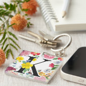 Porte-clés Monogramme floral (Devant Droit)