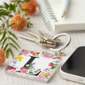 Porte-clés Monogramme floral (Devant Droit)