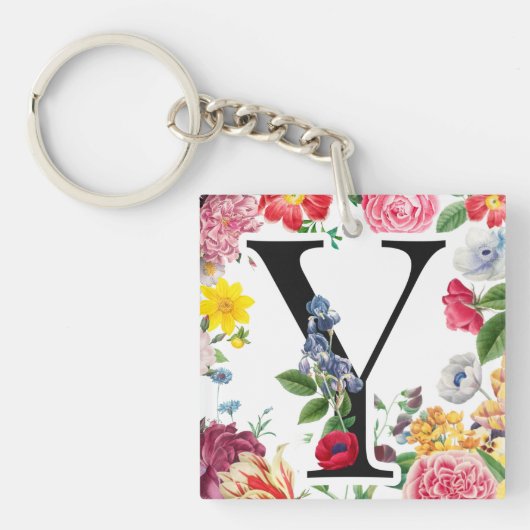Porte-clés Monogramme floral (Devant)