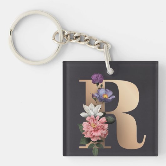 Porte-clés Monogramme floral (Devant)