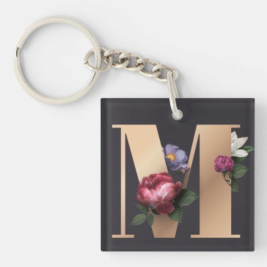 Porte-clés Monogramme floral (Devant)