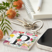 Porte-clés Monogramme floral (Devant Droit)