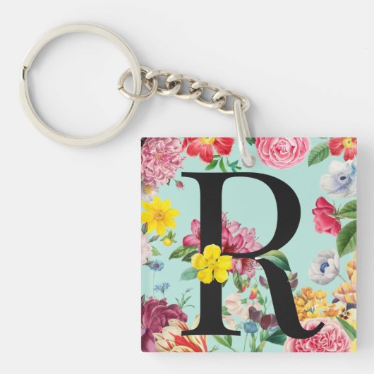 Porte-clés Monogramme floral (Devant)