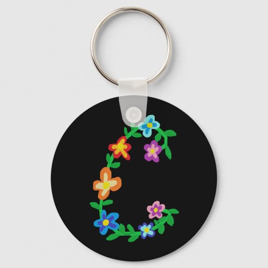 Porte-clés Monogramme floral "C" (Recto)
