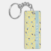Porte-clés Monogramme floral jaune en pastel girly mignon de (Devant gauche)