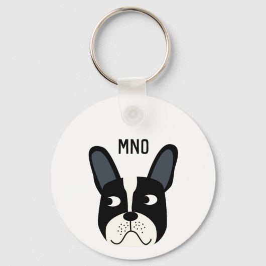 Porte-clés Monogramme français de Bulldog (Recto)