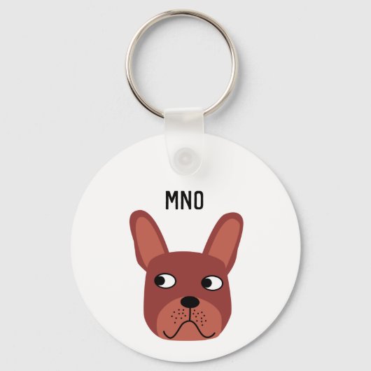 Porte-clés Monogramme français de Bulldog (Recto)