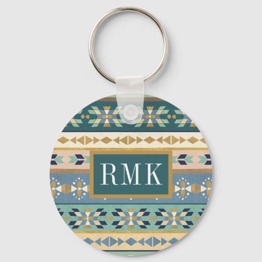 Porte-clés Monogramme | Geo Step extérieur | Motif indien (Recto)