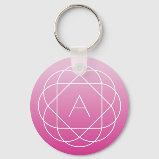 Porte-clés Monogramme géométrique semblable à une fleur | Omb (Recto)